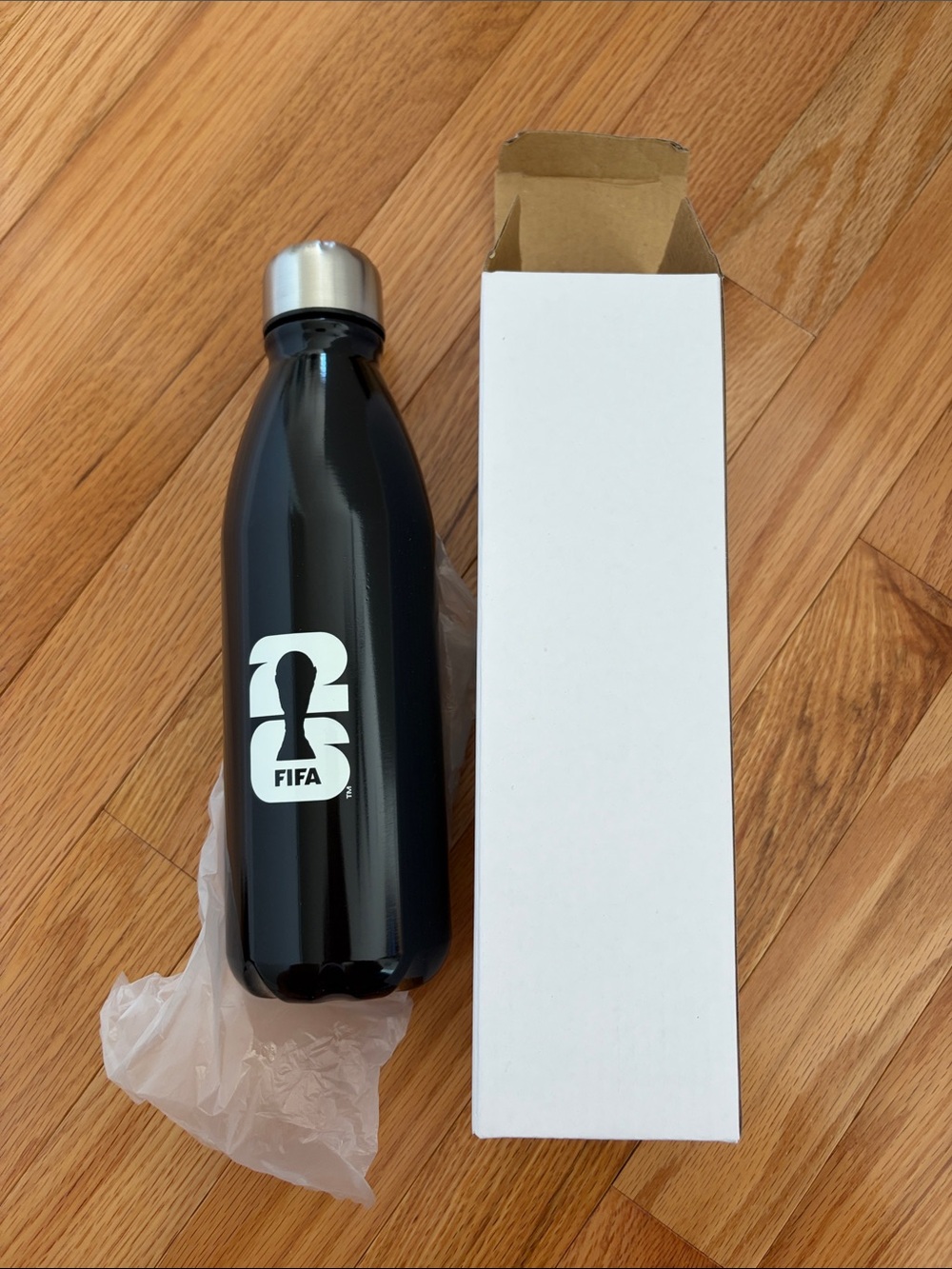 FIFA Black Stainless Steel Water Bottle